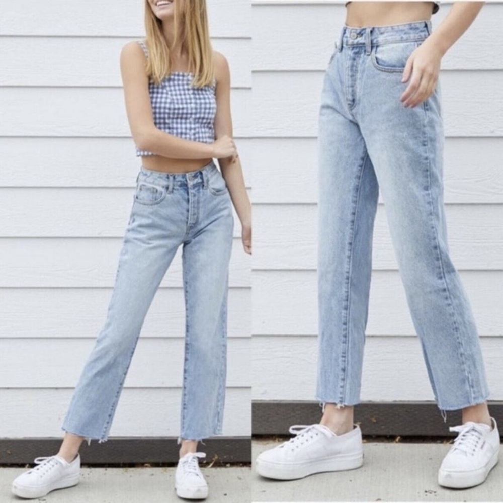 John Galt (Brandy Melville) Straight Leg Raw Hem Jeans